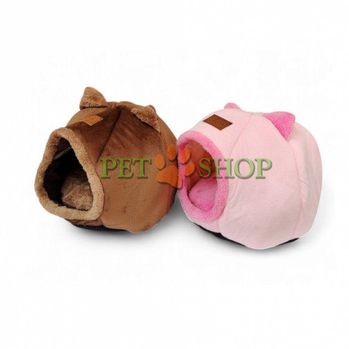 <p><strong>Домик круглый&nbsp;с ушками. Цвет: серый. Размеры:&nbsp;38*38*36 см</strong></p>