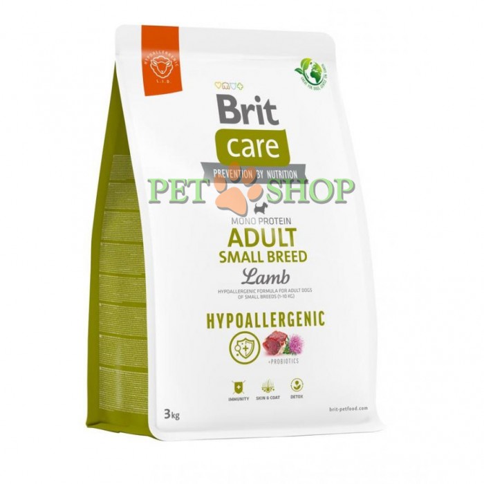 <p><strong>Brit Care Adult Small Breed Lamb & Rice 3 кг - Гипоаллергенная формула с ягненком и рисом для взрослых собак малых пород от 1 до 10 кг </strong></p>