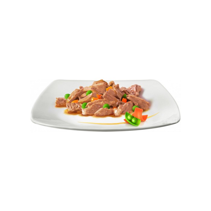 <p><strong>Gourmet AlaCarte с индейкой в подливке с зеленым горошком и морковью 85 гр</strong></p>