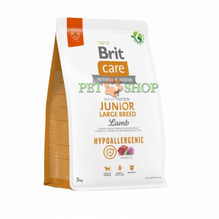 <p><strong>Brit Care Junior Large Breed Lamb & Rice 3 kg -</strong> <strong>Гипоаллергеннная Формула с Ягненком и рисом для молодых собак (3 месяца - 2 года) крупных пород более 25 кг</strong></p>