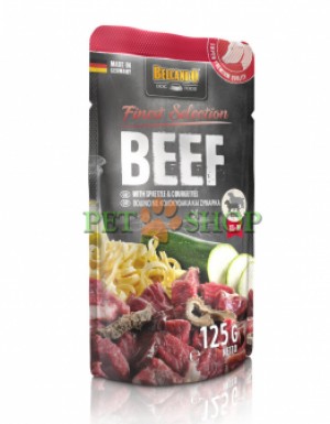 <p><strong>Консервированный корм Belcando говядина с лапшой и цуккини - это вкусное мясо в корме для собак приправленое лучшими ингредиентами и приготавливается отдельными порциями.</strong></p>