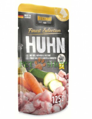 <p><strong>Консервированный корм Belcando курица с рисом и морковью и цукини - это вкусное мясо в корме для собак приправленое лучшими ингредиентами и приготавливается отдельными порциями.&nbsp;</strong></p>