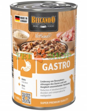 <p><strong>BELCANDO Vetline Gastro</strong> &mdash; влажный диетический полнорационный корм для собак с нарушениями пищеварения, проблемами ЖКТ, а также в период восстановления после диареи или рвоты. Разработан совместно с ветеринарами и содержит легкоусвояемые ингредиенты с отличным вкусом для поддержки работы пищеварительной системы.</p>