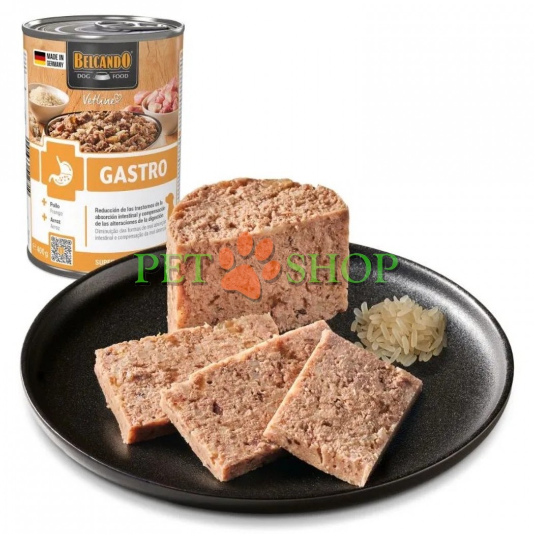 <p><strong>BELCANDO Vetline Gastro</strong> &mdash; влажный диетический полнорационный корм для собак с нарушениями пищеварения, проблемами ЖКТ, а также в период восстановления после диареи или рвоты. Разработан совместно с ветеринарами и содержит легкоусвояемые ингредиенты с отличным вкусом для поддержки работы пищеварительной системы.</p>
