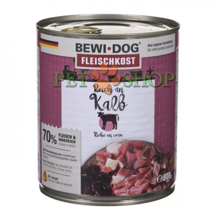 <p><strong>Bewi Dog Rich in Veal консервы для взрослых собак с телятиной, 800 gr</strong></p>