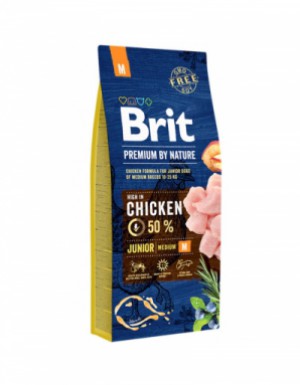 <p><strong>Полнорационный сухой корм Brit Premium by Nature Junior M с курицей для щенков и молодых собак (1–12 месяцев) средних пород (10–25 кг) 1 КГ на развес</strong></p>