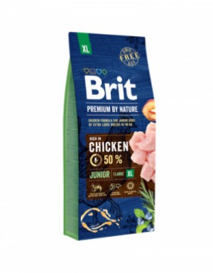 <p><strong>Полнорационный сухой корм Brit Premium by Nature Junior XL с курицей для щенков и молодых собак (1–30 месяцев) гигантских пород (45–90 кг)</strong></p>
