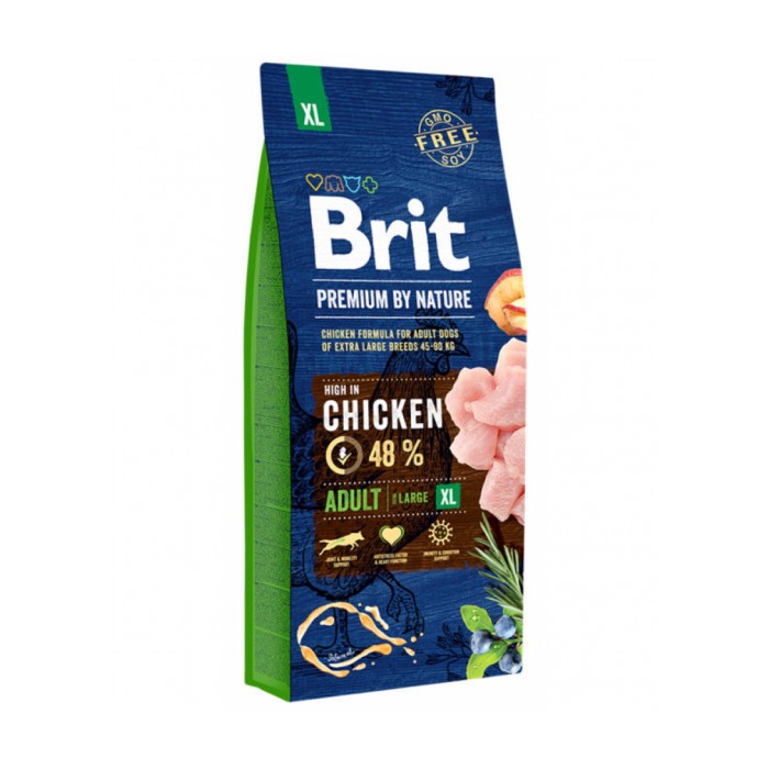 <p><strong>Полнорационный сухой корм Brit Premium by Nature Adult XL с курицей для взрослых собак гигантских пород (45–90 кг) 15 КГ</strong></p>