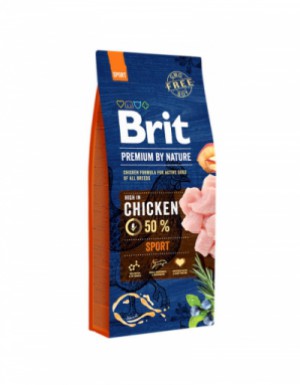 <p><strong>Полнорационный сухой корм Brit Premium by Nature Sport с курицей для взрослых собак всех пород с повышенными физическими нагрузками 15 КГ</strong></p>