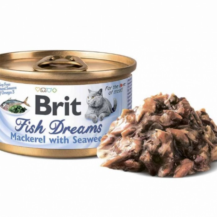<p><strong>Brit Fish Dreams Macrou, Alge 80 gr. Conține macrou delicios cu alge marine în zeamă. Sprijină frumusețea, sănătatea și vitalitatea animalului dvs.</strong></p>