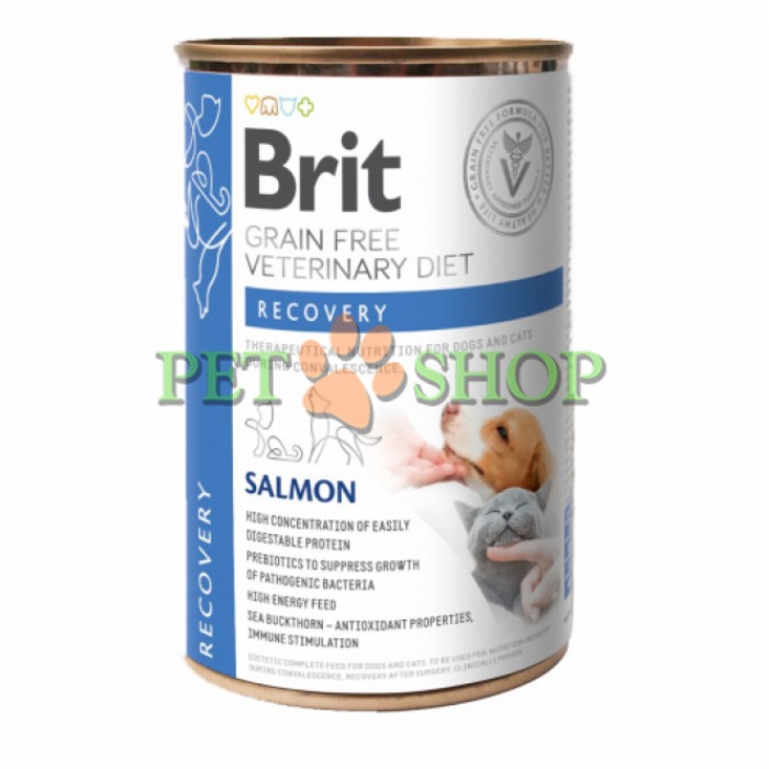 <p><strong>Hrana Dietetica Brit Grain Free Recovery Conserva penru Caini si Pisici 400 gr</strong></p>