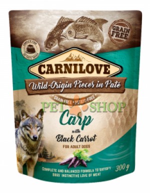 <p><strong>Carnilove Carp with Black Carrot 300 грамм Кусочки мяса и органов дичи в паштете, Карп с черной морковью</strong></p>