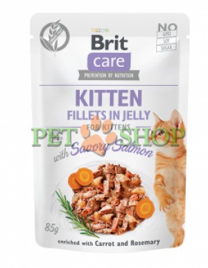 <p><strong>Brit Care Cat Kitten Savory Salmon (пауч) с лососем для котят 85 грамм</strong></p>