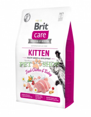 <p><strong>Brit Care Cat Grain-Free Kitten Healthy Growth 2 kg полнорационный корм для котят, беременных и кормящих кошек</strong></p>