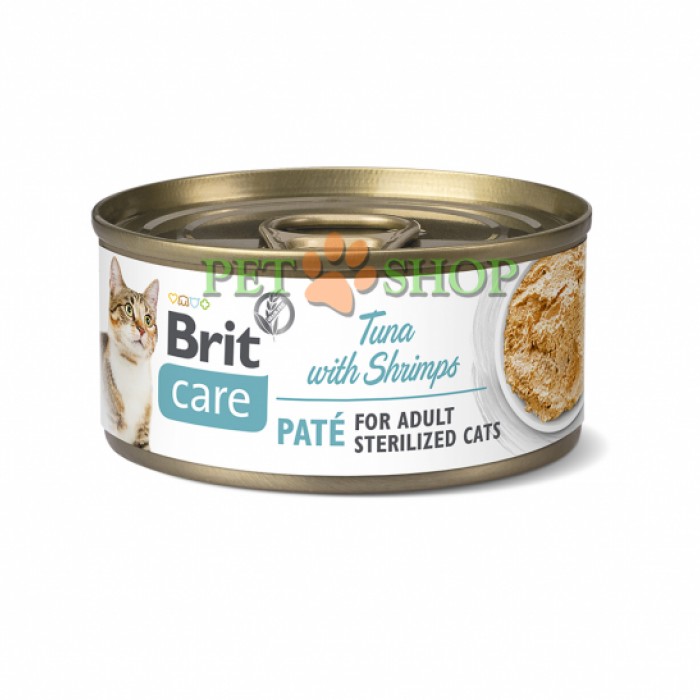 <p><strong>Brit Care Cat 70 грамм с тунцом и креветкой. Вкусный деликатесный паштет со сбалансированной рецептурой понравится даже самой избирательной кошке.</strong></p>