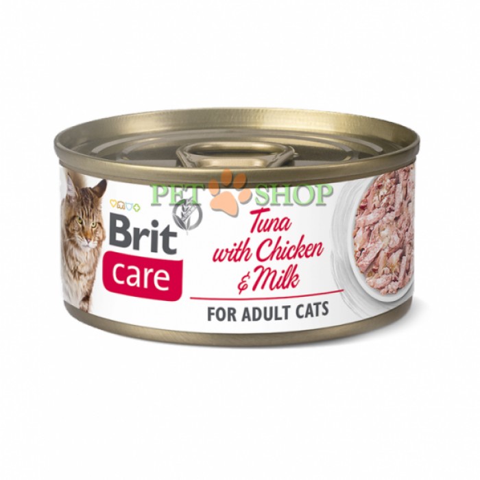 <p><strong>Brit Care Cat 70 gr ton cu pui si lapte. Fileuri delicate și suculente, cu o rețetă delicioasă și echilibrată pentru a mulțumi chiar și pe cele mai exigente pisici.</strong></p>