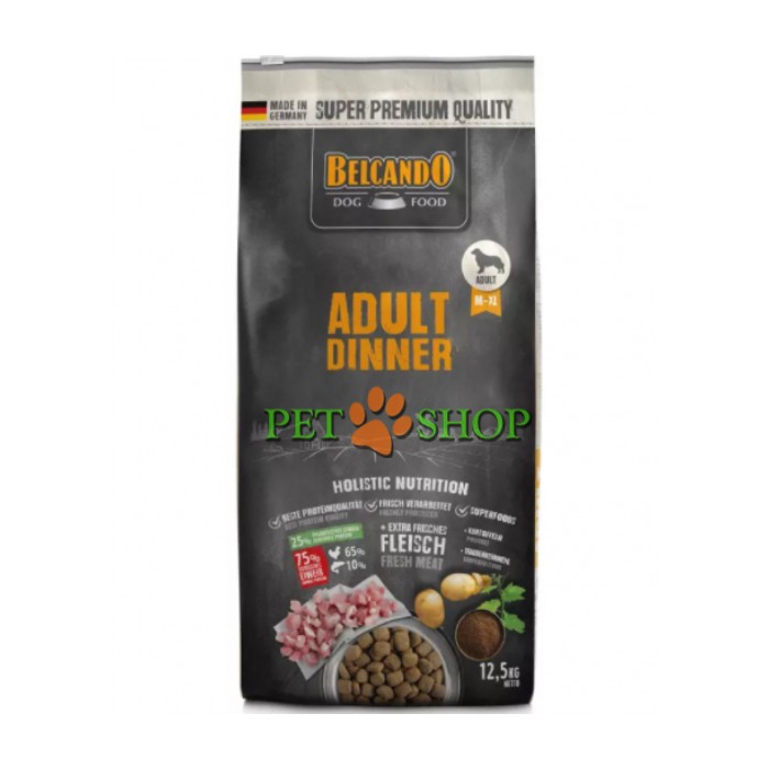 <p><strong>Belcando Adult Dinner 12,5 kg - сухой корм супер-премиум класса для собак средних и крупных пород с нормальной активностью.</strong></p>