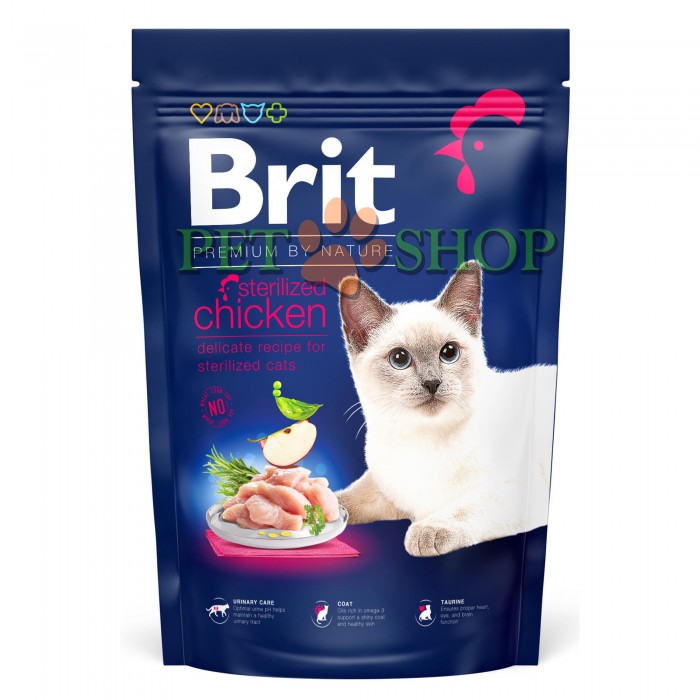 <p><strong>Hrană premium completă pentru pisici. Formulă cu carne pui pentru pisici adulte sterilizate.</strong></p>