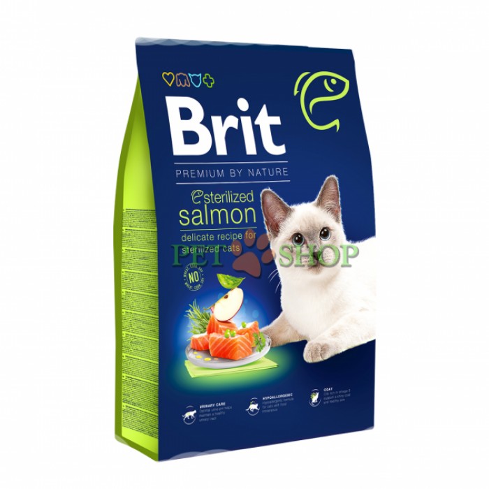 <p><strong>Brit Premium by Nature Cat Sterilized Salmon - Полноценный корм премиум-класса для взрослых стерилизованных котов.</strong></p>