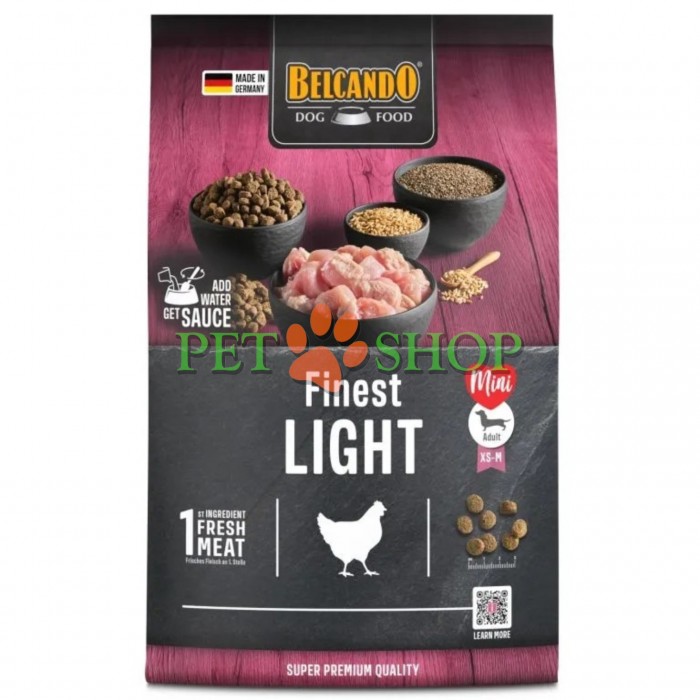 <p><strong>Belcando Finest Light este o hrană uscată SuperPremium pentru caini adulti supraponderali sau batrani, rase mici sau medii.</strong></p>