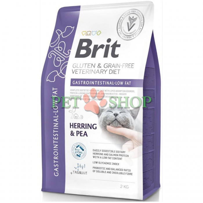 <p><strong>Brit Gastrointestinal Low Fat Cat - </strong>полнорационный диетический корм для кошек с пониженной калорийностью для кошек, склонных к ожирению, с нарушением усвоения жиров и триадитом.</p>