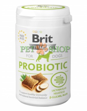 <p><strong>Функциональный дополнительный корм для всех взрослых собак Brit Probiotic в виде лакомства. Эти полумягкие витамины рекомендуются для взрослых собак с проблемами пищеварения или собак, принимающих антибиотики.</strong></p>
