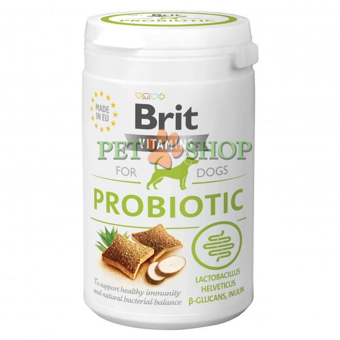 <p><strong>Функциональный дополнительный корм для всех взрослых собак Brit Probiotic в виде лакомства. Эти полумягкие витамины рекомендуются для взрослых собак с проблемами пищеварения или собак, принимающих антибиотики.</strong></p>