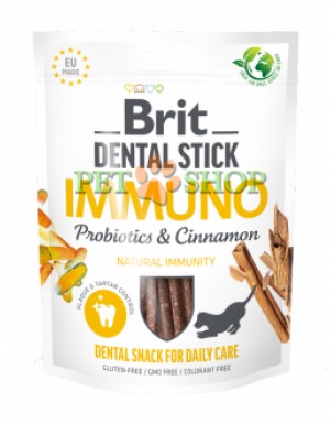 <p><strong>Лакомство для собак Brit Dental Stick Immuno с иммунопробиотиками и корицей. Упаковка: 7 шт</strong></p>