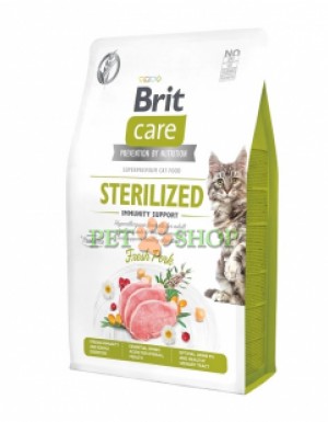 <p><strong>Brit Care Cat Grain-Free Sterilized Immunity Support 7 kg полнорационный корм с поддержкой иммунитета для стерилизованных и кастрированных взрослых кошек, гипоаллергенная формула, со свининой.</strong></p>