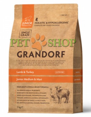 <p><strong>Grandorf Dog Lamb, Turkey JUNIOR All Breeds Сухой корм для юниоров всех пород - ягнёнок с индейкой 3 кг</strong></p>