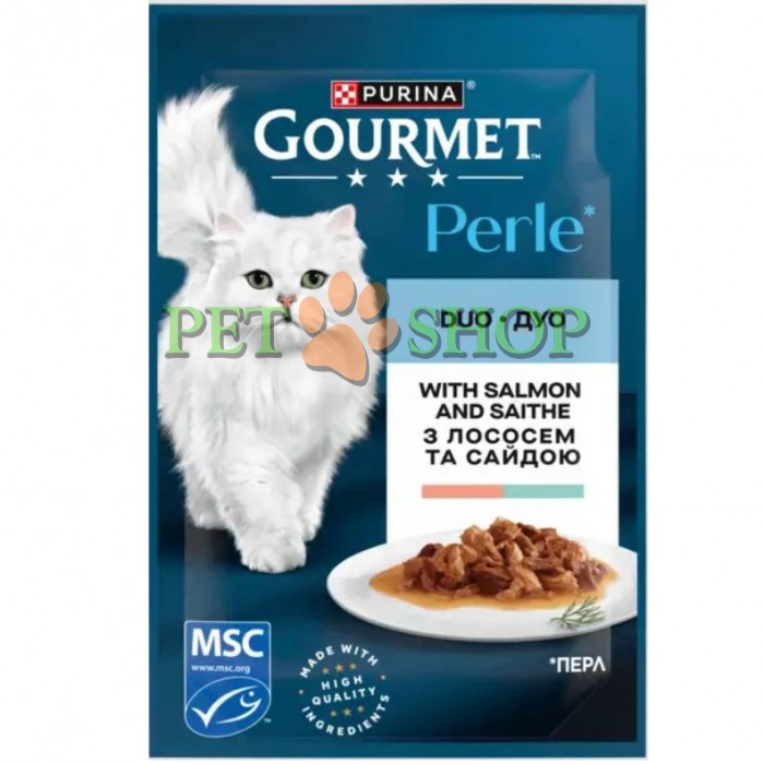 <p><strong>Gourmet Perle Duo с лососем и треской 85 гр</strong></p>