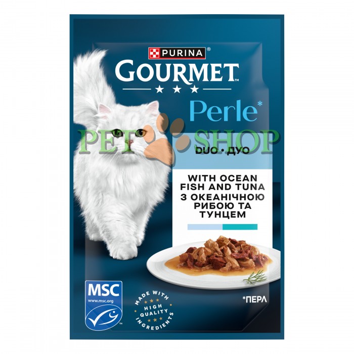 <p><strong>Gourmet Perle Duo&nbsp;cu pește oceanic și to 85 gr</strong></p>