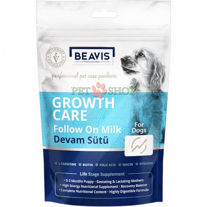<p><strong>Beavis Growth Care Follow on Milk for Dogs -&nbsp;</strong>добавка для щенков, преждевременно отнятых от матери. Подходит для щенков в возрасте от 1 до 84 дней. Также может использоваться в качестве пищевой добавки для беременных, кормящих, пожилых и ослабленных взрослых собак.</p>