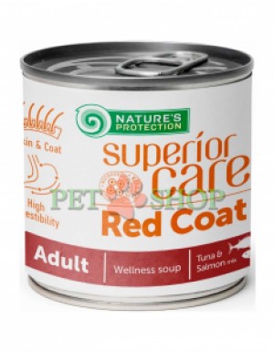 <p><strong>Natures Protection Superior Care Red Coat Dogs Adult&nbsp;Wellness Soup Tuna, Salmon -&nbsp;</strong>вкусное угощение в виде супа на основе натурального бульона с лососем и тунцом для дополнения основного рациона взрослых собак с рыжим оттенком шерсти.</p>