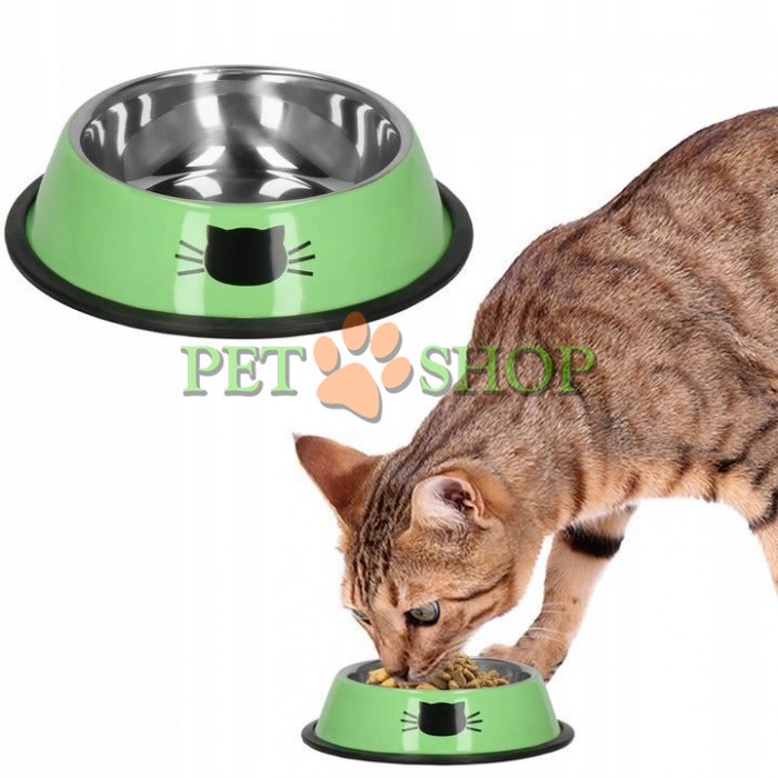 <p><strong>Металлическая миска для кошек, Разные цвета. Размер: 15.5*11.5*3.8 см.</strong></p>