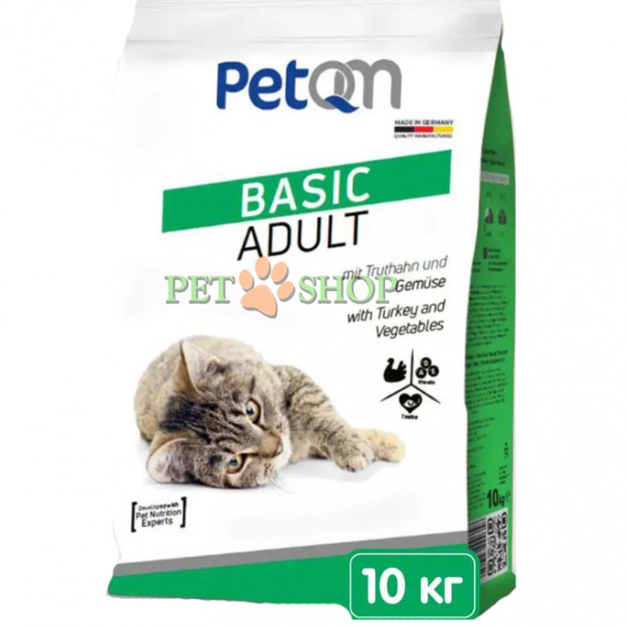 <p><strong>Сухой корм PetQM Cat Basic Adult with Turkey and Vegetables с индейкой и овощами - это сбалансированный полнорационный рацион, который был специально разработан для взрослых кошек.</strong></p>
