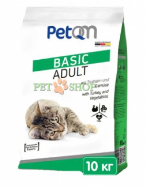 <p><strong>Сухой корм PetQM Cat Basic Adult with Turkey and Vegetables с индейкой и овощами - это сбалансированный полнорационный рацион, который был специально разработан для взрослых кошек.</strong></p>