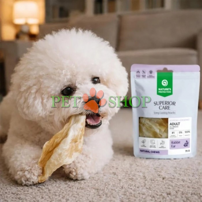 <p><strong>Nature&rsquo;s Protection Superior Care Adult All Breeds Dogs Snacks&nbsp;-&nbsp;</strong>кроличьи уши без шерсти<strong>&nbsp;</strong>лакомство для взрослых собак всех пород. Это натуральное однокомпонентное лакомство, созданное для ежедневного поощрения питомца.&nbsp;Не подходит для щенков младше 3 месяцев.</p>