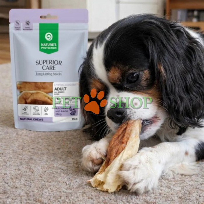 <p><strong>Nature&rsquo;s Protection Superior Care Adult All Breeds Dogs Snacks</strong> &ndash; <strong>urechi de iepure cu umplutură de iepure</strong>, recompensă pentru c&acirc;inii adulți de toate rasele. Este o gustare naturală pentru mestecat, cu umplutură funcțională, creată pentru răsfățul și recompensarea zilnică a animalului de companie.&nbsp;<strong>Nu este potrivită pentru cățeii cu v&acirc;rsta mai mică de 3 luni.</strong></p>