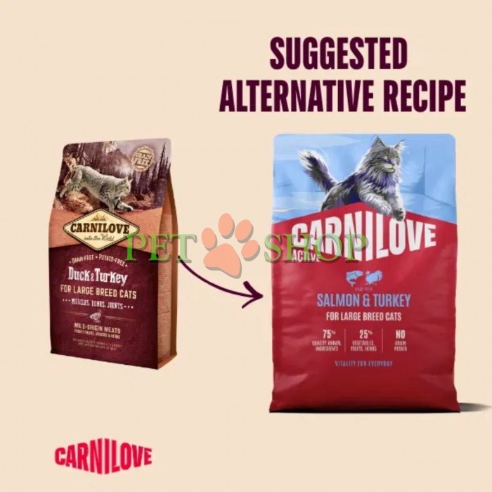 <p><strong>Carnilove Active Adult Large Cats&nbsp;Salmon,Turkey -&nbsp;</strong>полнорационный корм <strong>ACTIVE</strong> с лососем и индейкой для взрослых кошек крупных пород (весом более 4 кг).&nbsp;<strong>Свежее мясо и субпродукты&nbsp;-&nbsp;Без куриного мяса и жира&nbsp;-&nbsp;Беззерновой.</strong></p>