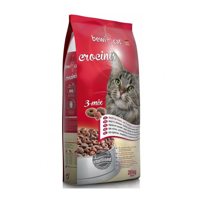 <p><strong>Bewi Cat Crocinis 3-Мix Корм сухой для привередливых кошек из птицы индейки и рыбы, 1 кг на развес</strong></p>
