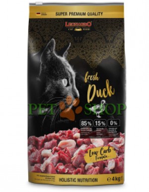 <p><strong>Leonardo Fresh Duck, Poultry для кошек с мясом утки и домашней птицы 4 кг</strong></p>