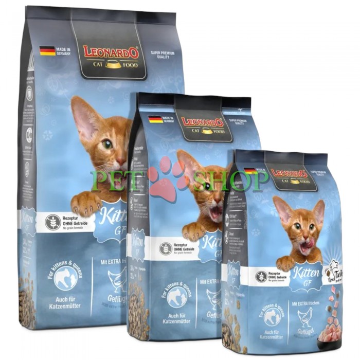 <p><strong>Leonardo Grain free Kitten - </strong>Hrană ușor digestibilă pentru pisoi, cu carne proaspătă de pasăre. Potrivită pentru pisoi sensibili și pentru pisici lactante. Dimensiunea perfectă a crochetelor. &Icirc;ntărește sistemul imunitar.</p>

<p>&nbsp;</p>

<p>&nbsp;</p>
