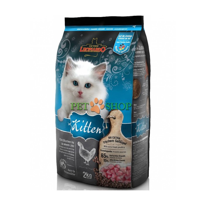 <p><strong>Сухой корм Leonardo Kitten для котят в возрасте до одного года, а также для беременных и кормящих кошек</strong></p>