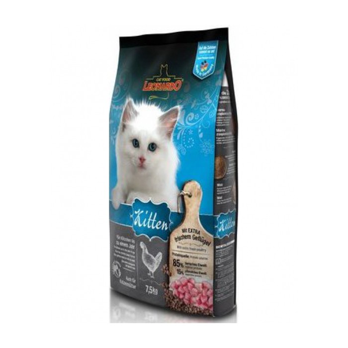 <p><strong>Сухой корм Leonardo Kitten для котят в возрасте до одного года, а также для беременных и кормящих кошек, 1 кг на развес.</strong></p>