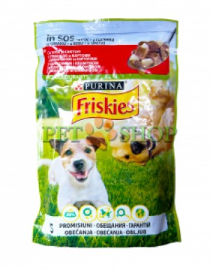 <p><strong>Влажный корм для собак Friskies Adult с говядиной и картофелем, 100 гр</strong></p>
