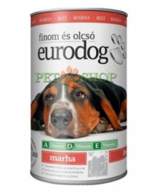 <p><strong>Полнорационный влажный корм EuroDog с говядиной для взрослых собак.</strong></p>
