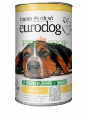 <p><strong>Полнорационный влажный корм EuroDog с курицей для взрослых собак.</strong></p>