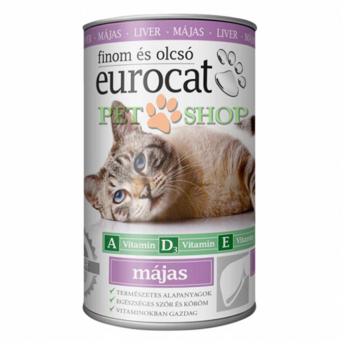 <p><strong>Eurocat Liver Консервы для кошек с печенью, кусочки в подливе 415 грамм</strong></p>