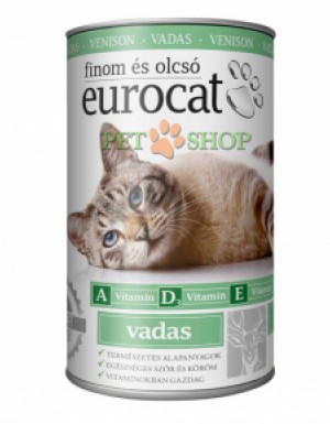 <p><strong>Eurocat Vadas Консервы для кошек с олениной, кусочки в подливе 415 грамм</strong></p>